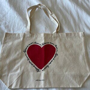 Sezane Mon Amour Tote Bag with Heart